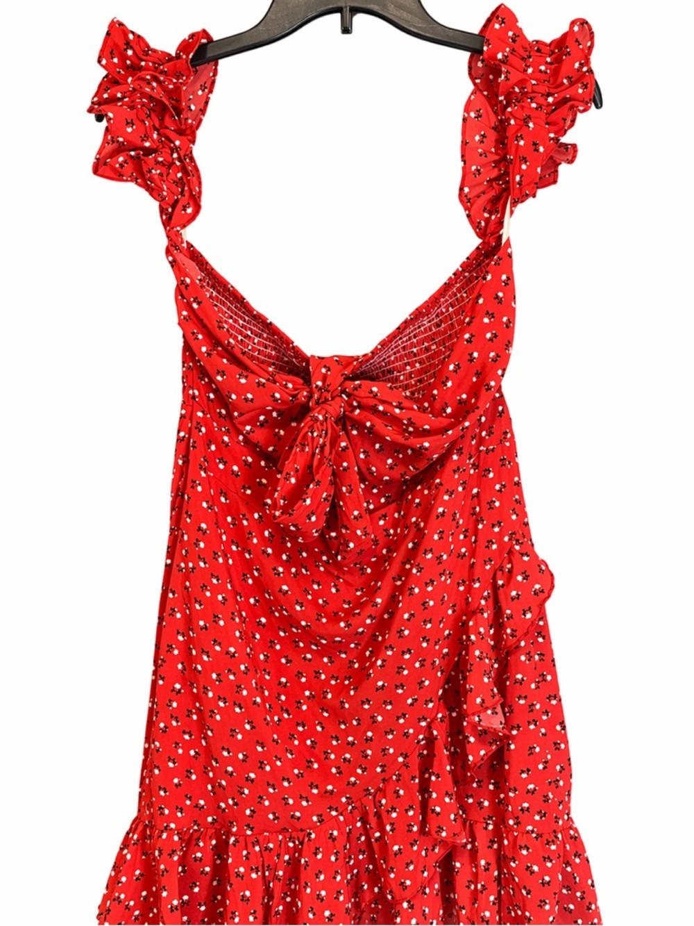 SHEIN Red‎ Floral Ruffle Midi Dress